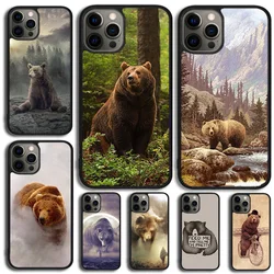 Funda de teléfono con diseño de oso Grizzly de dibujos animados para iPhone 17 Air 15 16 14 11 12 13 Pro MAX Plus