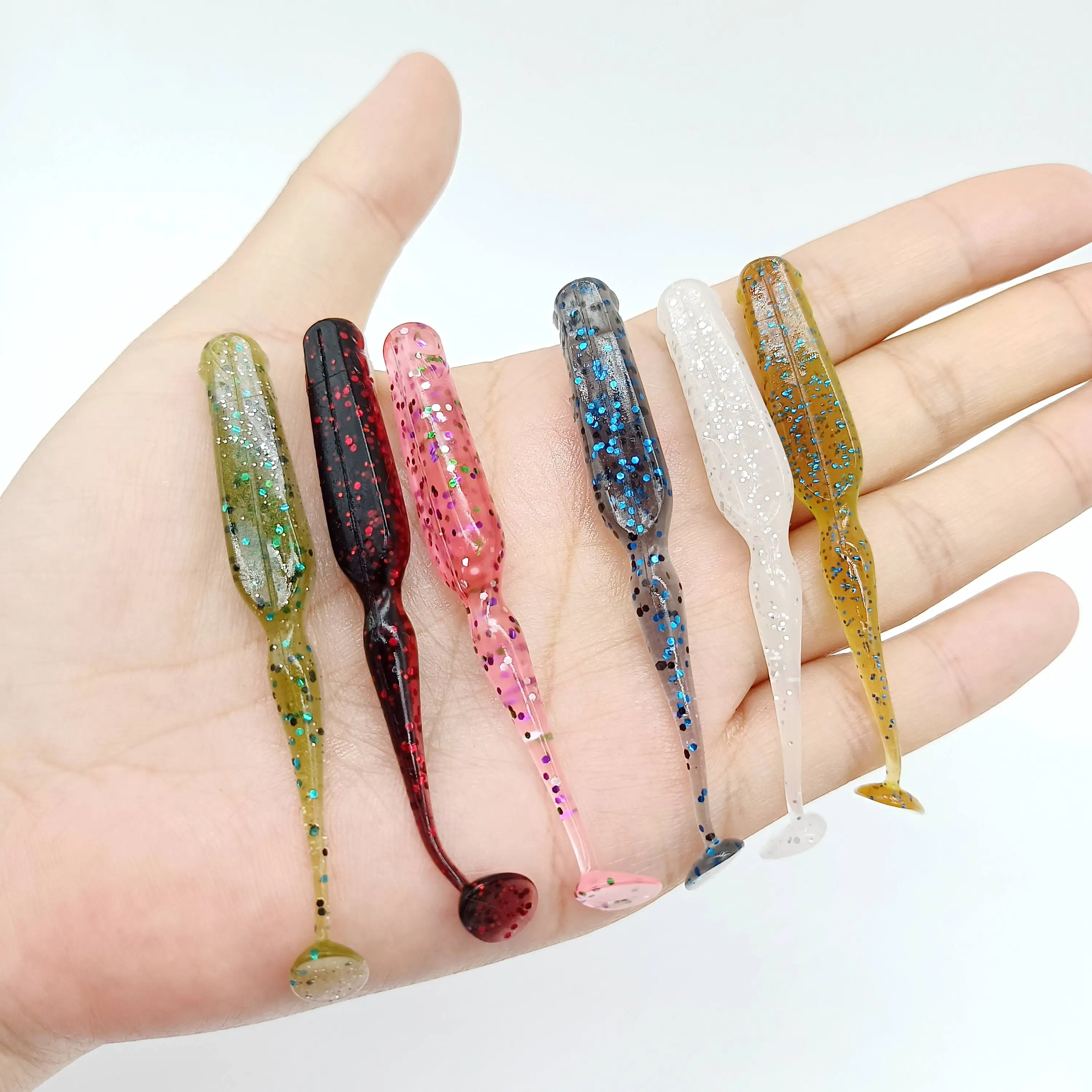 DUODUOYU 10PCS T-Staart Zinken Vissen Lokt 2.2g/70mm Aritificia Wobbler Vissen zachte Lokken voor bas Siliconen Aas Visgerei - imagen 2