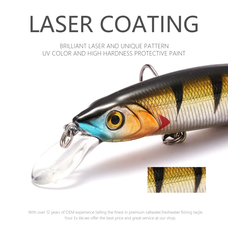 MOOKZZ-señuelo de pesca duro superior de 105MM y 14G, cebo de suspensión para pececillos, Wobblers, aparejos de pesca profesionales artificiales - imagen 4