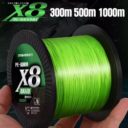 pesca accesorios de pesca pesca accesorio pesca accesorios mar hilo Sedal de pesca trenzado de 8 hebras, 300M, 500M, 1000M, sedal de multifilamento PE superfuerte japonés, accesorios para pesca de carpa en agua salada