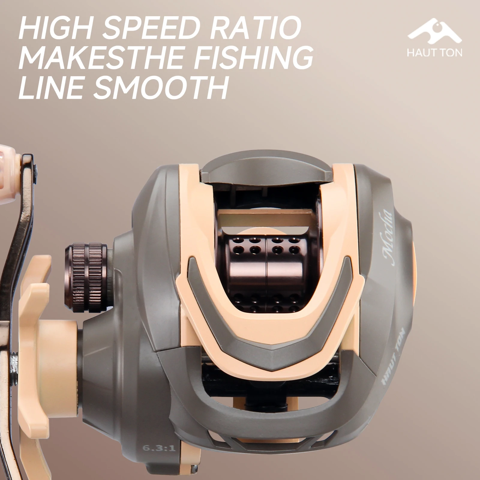 Carrete baitcaster MCA150S Brown – Freno magnético CNC y balanceo - imagen 4