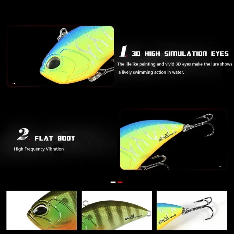 Señuelos de Pesca con vibración de hundimiento, cebo duro Artificial de tiro largo, agua salada, VIB, Crankbait, Wobblers, aparejos, 54mm, 14,5g - imagen 4