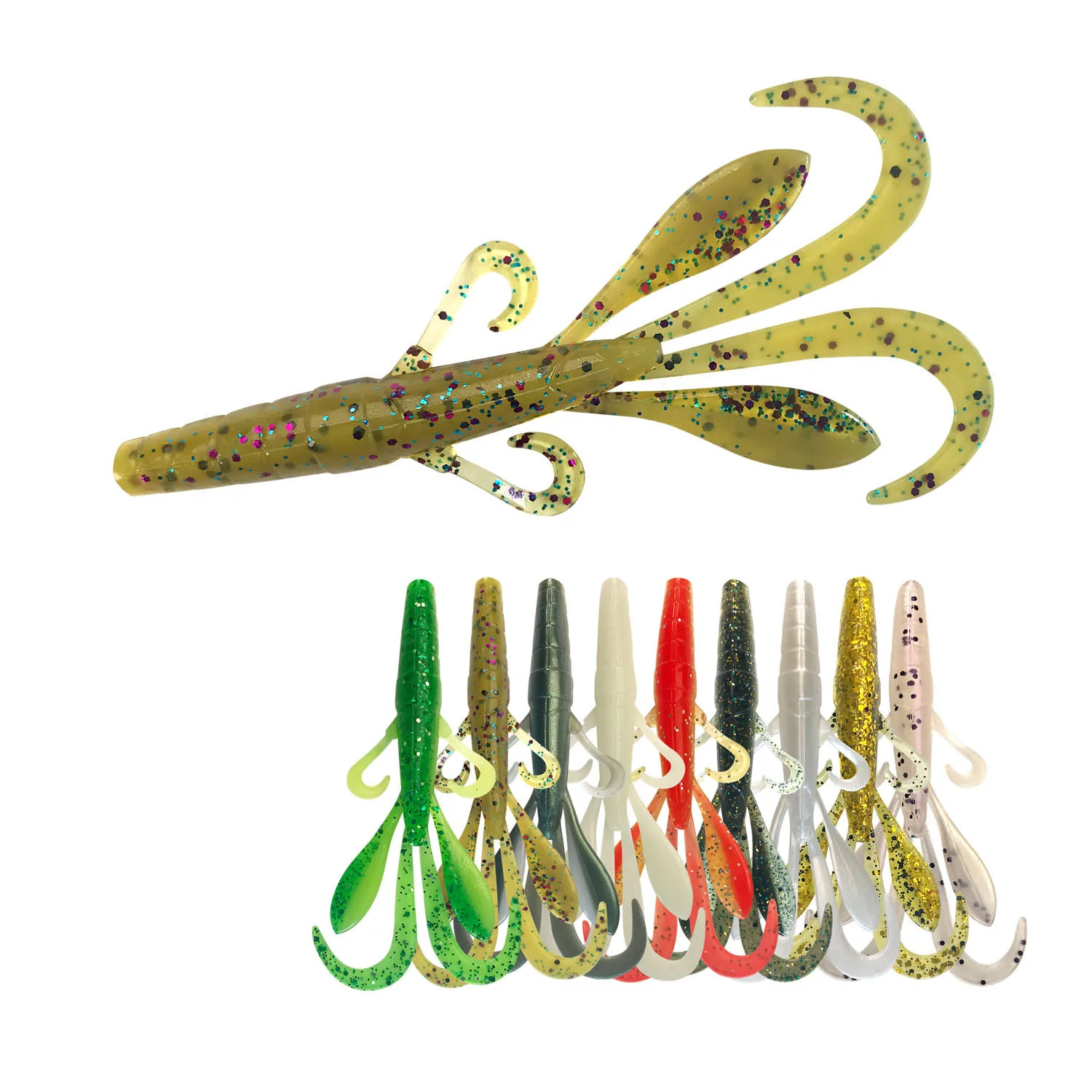 Señora de pesca en varios colores