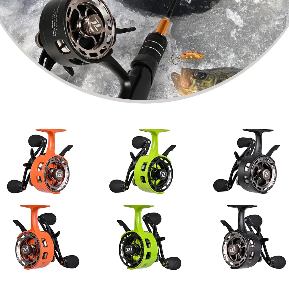 Rueda de pesca en hielo, carrete de Metal, carrete de pesca de fundición, aleación de aluminio 3 + 1, carretes de fundición de cebo de Metal - imagen 5