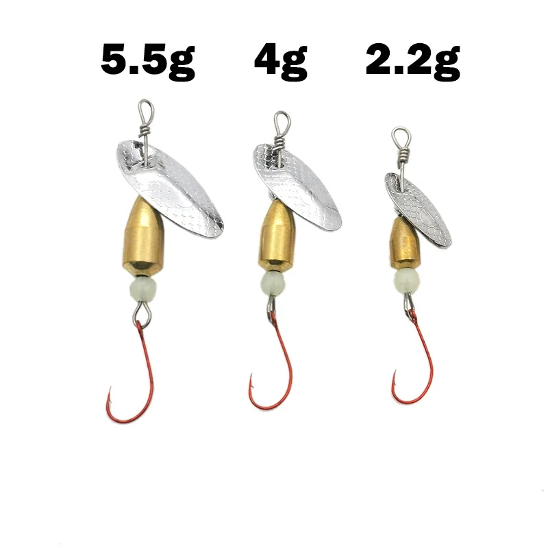 Cuchara giratoria, cebo de Metal, Micro señuelo de pesca con lentejuelas pequeñas, cebos de tiro largo de cobre para lubina, trucha, perca, Lucio giratorio, 1 Uds. - imagen 5