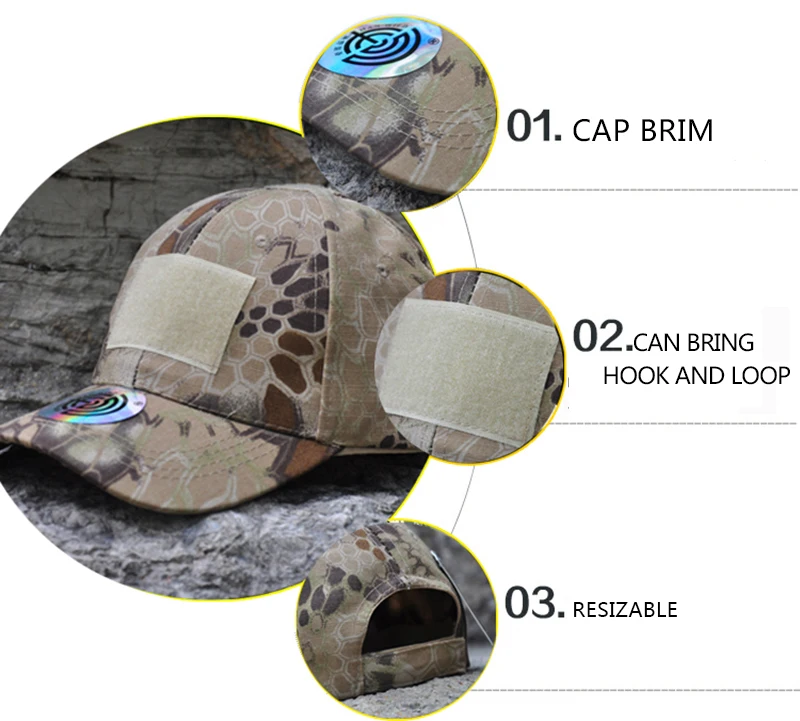 Gorra de béisbol de camuflaje para hombre en 13 colores, gorra de béisbol masculina de hueso para papá, gorra táctica de camionero para hombre, gorra Snapback de camuflaje - imagen 3