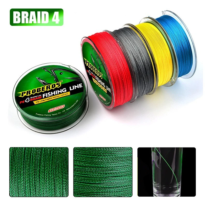 Línea trenzada 4X 100m 5 colores todo para sedal MaxDrag 6-100LB línea multifilamento PE para pesca en agua salada en el mar