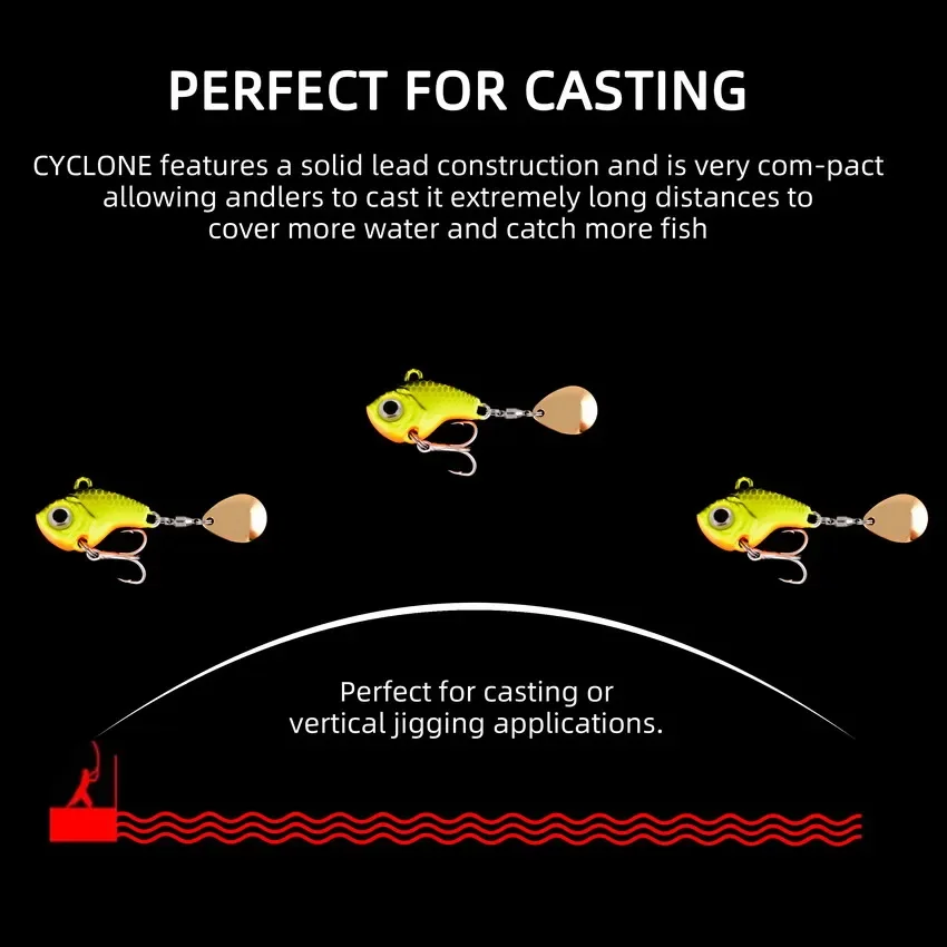 6 uds Metal giratorio VIB vibración cebo Spinner cuchara Señuelos de Pesca 5g 10g 14g 19g plantillas trucha Spinnerbait aparejos de señuelo de pesca - imagen 5