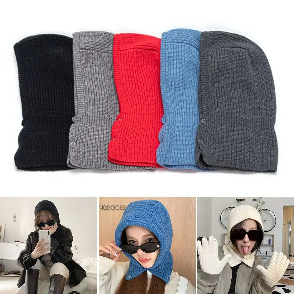 Gorro de bufanda gruesa de invierno a prueba de viento para exteriores, gorro de redecilla, calentador de cuello informal suave para hombres y mujeres - imagen 5