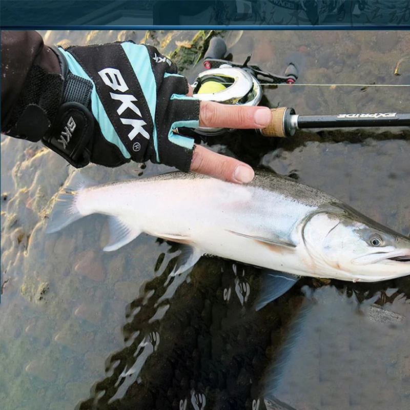 1 par de guantes de pesca BKK, guantes de pesca a prueba de agua con dedos completos y medio, accesorios para deportes al aire libre - imagen 5