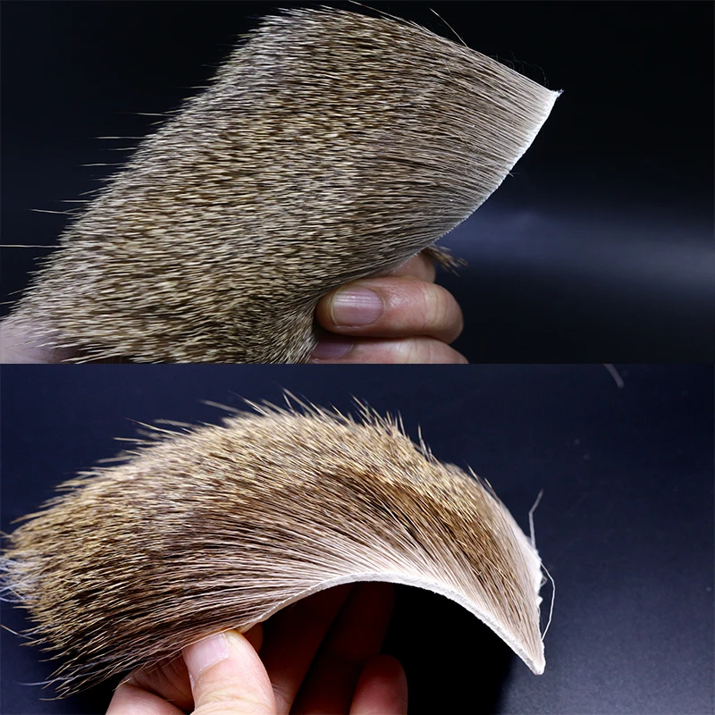 2 unids/lote, parches grandes de piel de ciervo virgen seleccionados, pelo de ciervo medio largo para tolva, patrón de mosca caddis, materiales para atar moscas - imagen 2