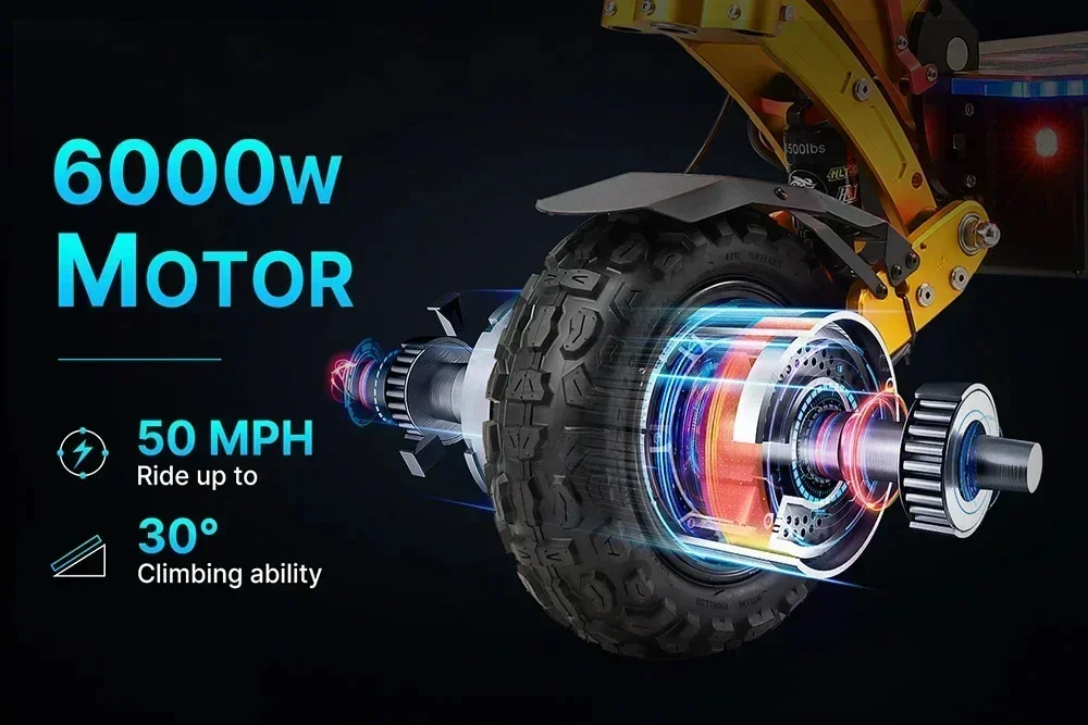 YUME X11 Scooter eléctrico 60V 6000W pesca todoterreno Bluetooth - imagen 2