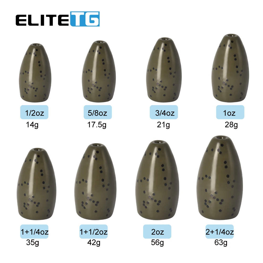 Elite TG 10 Uds señuelo pesca lanzamiento pesos 1,8g-63g tungsteno bala lubina Texas/Carolina aparejo trucha Panfish señuelo de pesca tackel - imagen 3