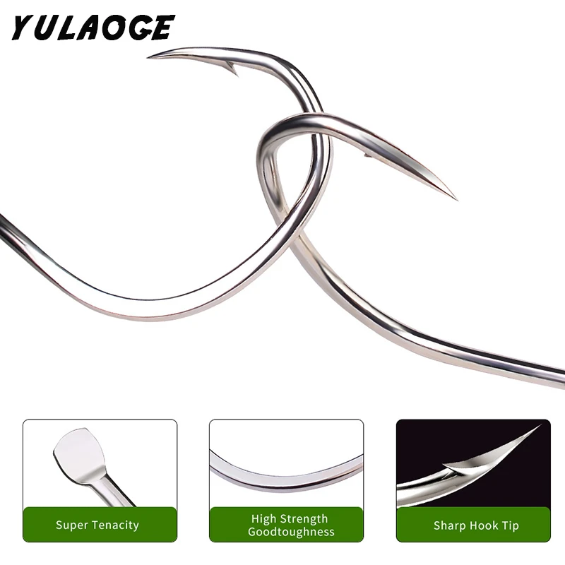 10 Uds. Gancho de hierro para pesca en el mar, anzuelo grande Iseni con púas adecuado para pesca en el mar, gancho de acero rico en carbono, materiel de peche - imagen 2