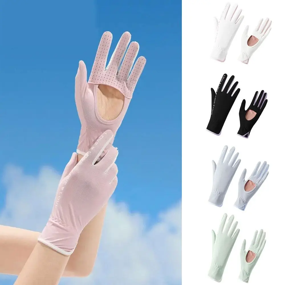 Guantes de verano antideslizantes para mujer, guantes de ciclismo con palma calada transpirable, protección solar UPF 50+, guantes de pesca - imagen 4