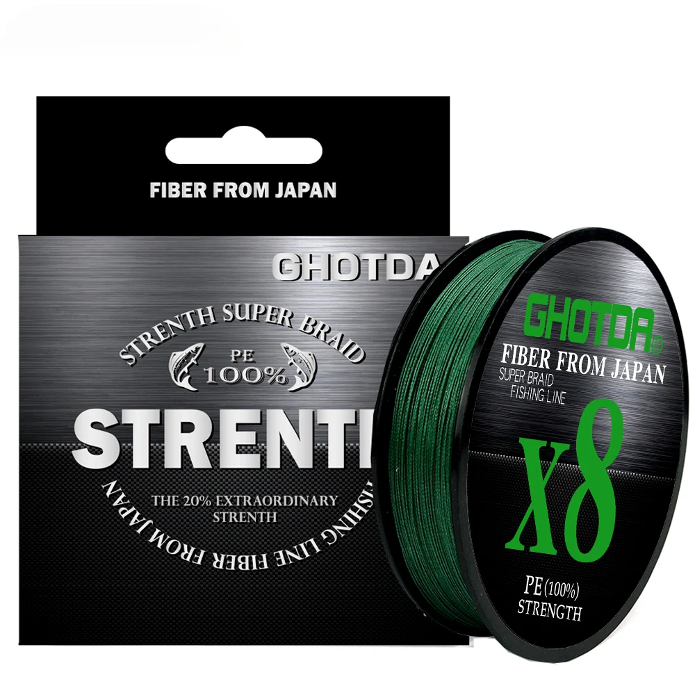 Ghotda-línea de Pesca trenzada de 8 hebras, multifilamento de 100m, alambre de PE, Mosca de mar, tejido de agua salada, herramienta de Pesca extrema, 13,2-78LB - imagen 5