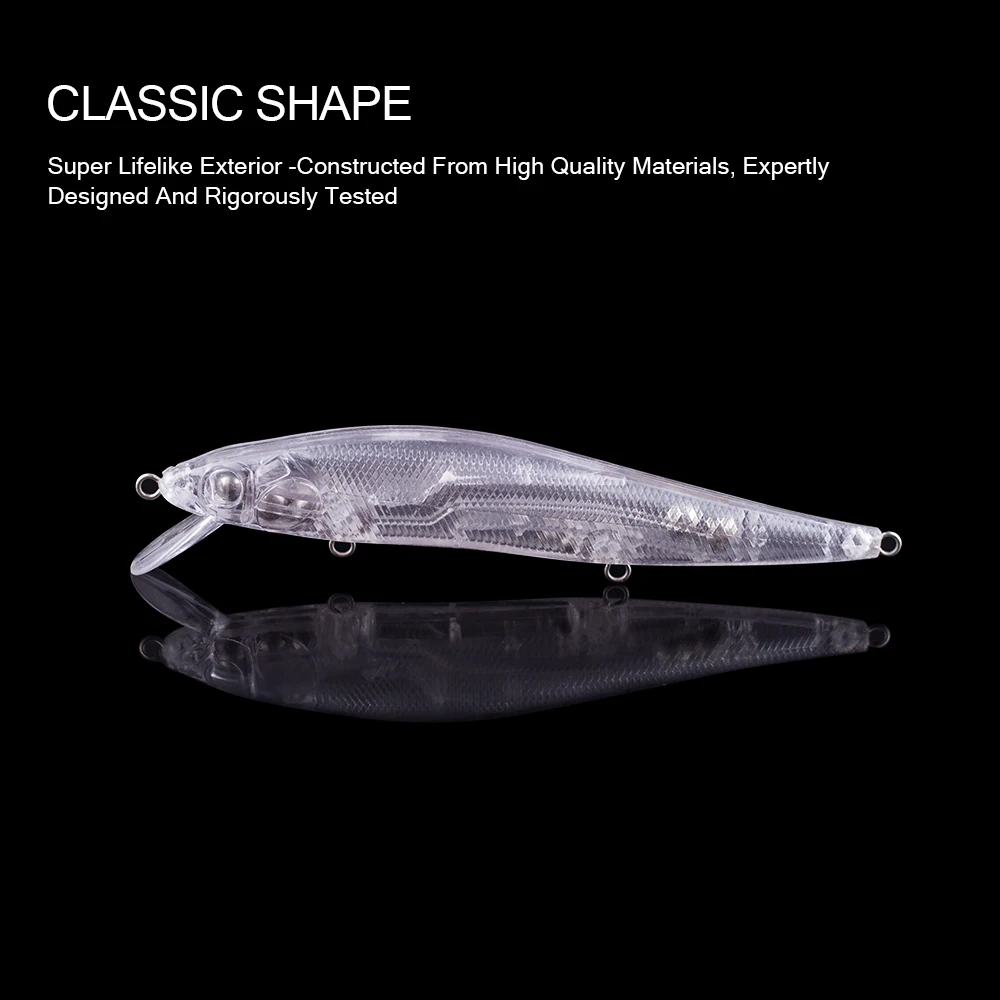 Hanlin-SEÑUELOS DE PESCA DE pececillos sin pintar, cebos artificiales de plástico duro, aparejos en blanco flotantes, 5/10 piezas, 14CM, 20G - imagen 5