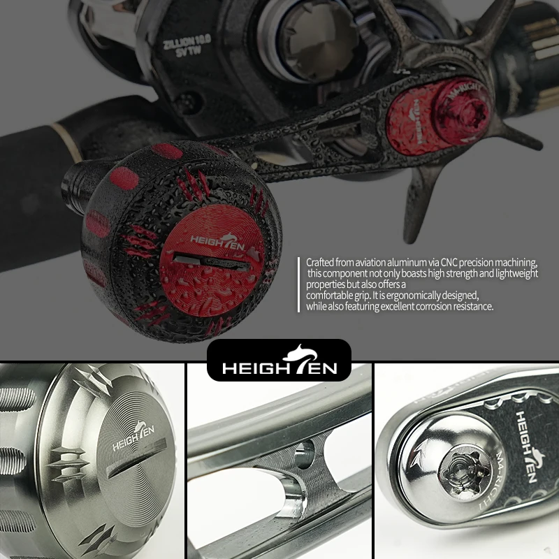 HEIGHTEN Baitcaster, mango único, longitud del eje ajustable de 65mm a 75mm con perilla de 35mm, accesorios de modificación de pesca con señuelo - imagen 4