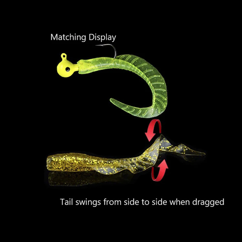 Señuelo de plástico suave para pesca, anzuelo de gusano Swimbait Jigging para lubina Crappie Jig Head, Lucio Walleye Redfish, 1,6g, 2,4g, 3,8g, 10 piezas - imagen 3