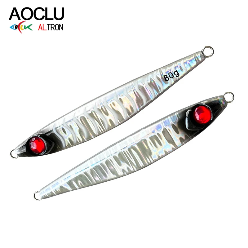 AOCLU señuelo de Jigging lento, 40g, 60g, 80g, plantilla de fundición brillante, cebos de Pesca, Señuelos de plantilla de Metal, aparejos de pesca de agua salada, peces de mar - imagen 4