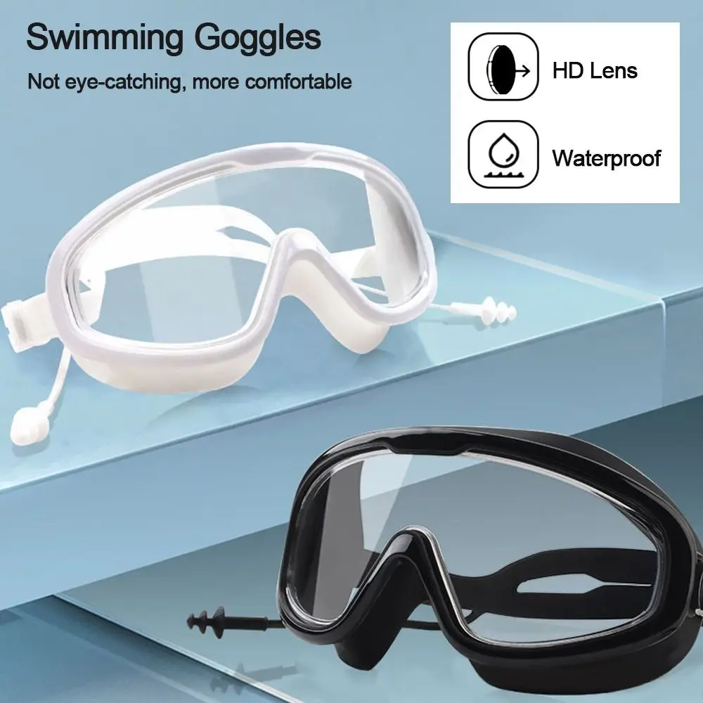 Gafas de natación impermeables antivaho con tapones para los oídos, útiles de vista amplia, suministros deportivos para adultos y jóvenes - imagen 4