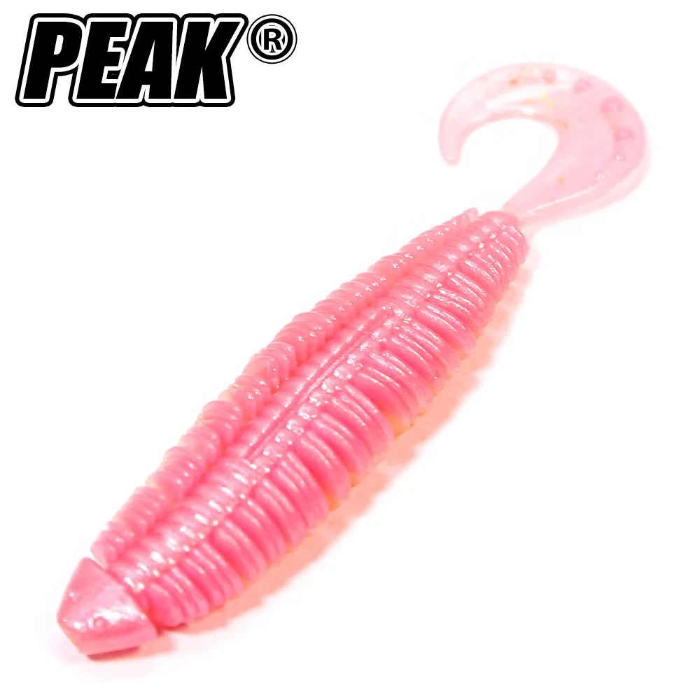 Señuelos blandos de gusano de pesca de 70mm, cebo Artificial Wobblers de carpa, doble color, Swimbait de silicona