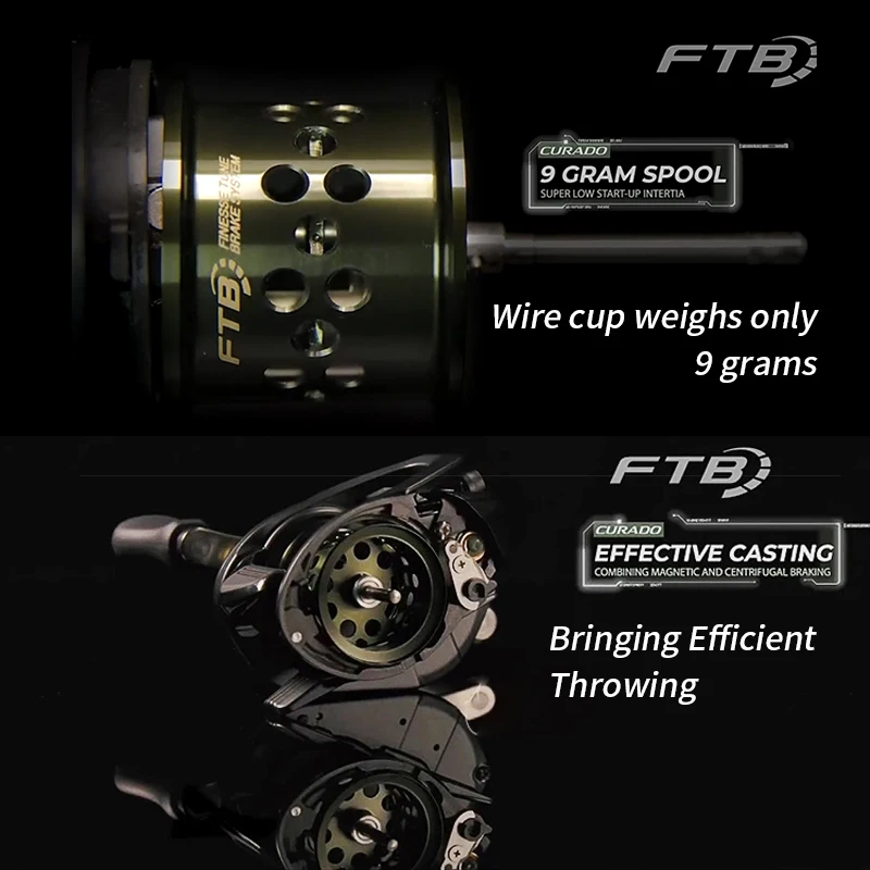 Carretes de pesca SHIMANO CURADO BFS originales, carrete poco profundo, carretes de pesca Baitcasting, flujo de microgoteo de agua, rueda de tira blanca, carretes de cebo pequeños - imagen 4