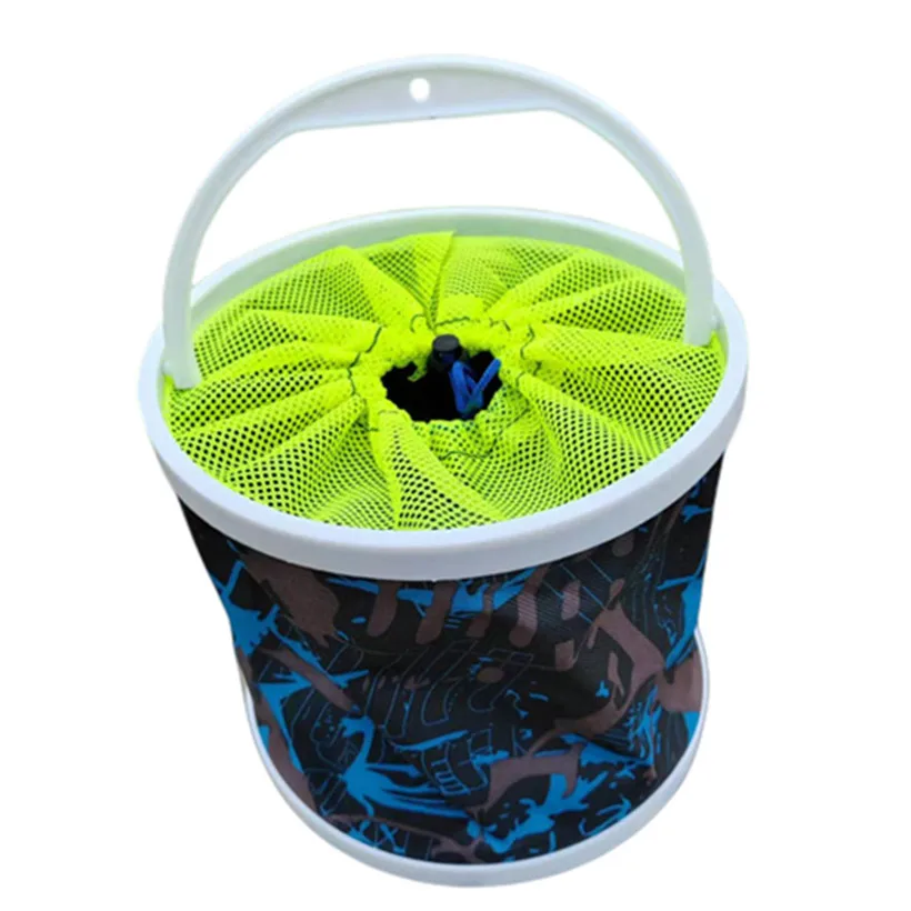 Cubo de pesca plegable para exteriores, Kit de pesca con cuerda, lavado de coches en vivo, baño, cocina, cebo de pesca - imagen 5