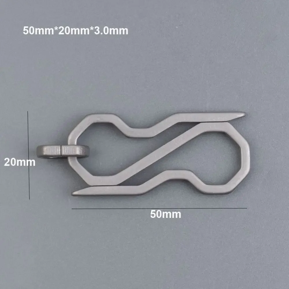 Llavero ligero de aleación de titanio, multifunción, gris, Clip para cinturón al aire libre, colgador de cintura de extracción rápida - imagen 3