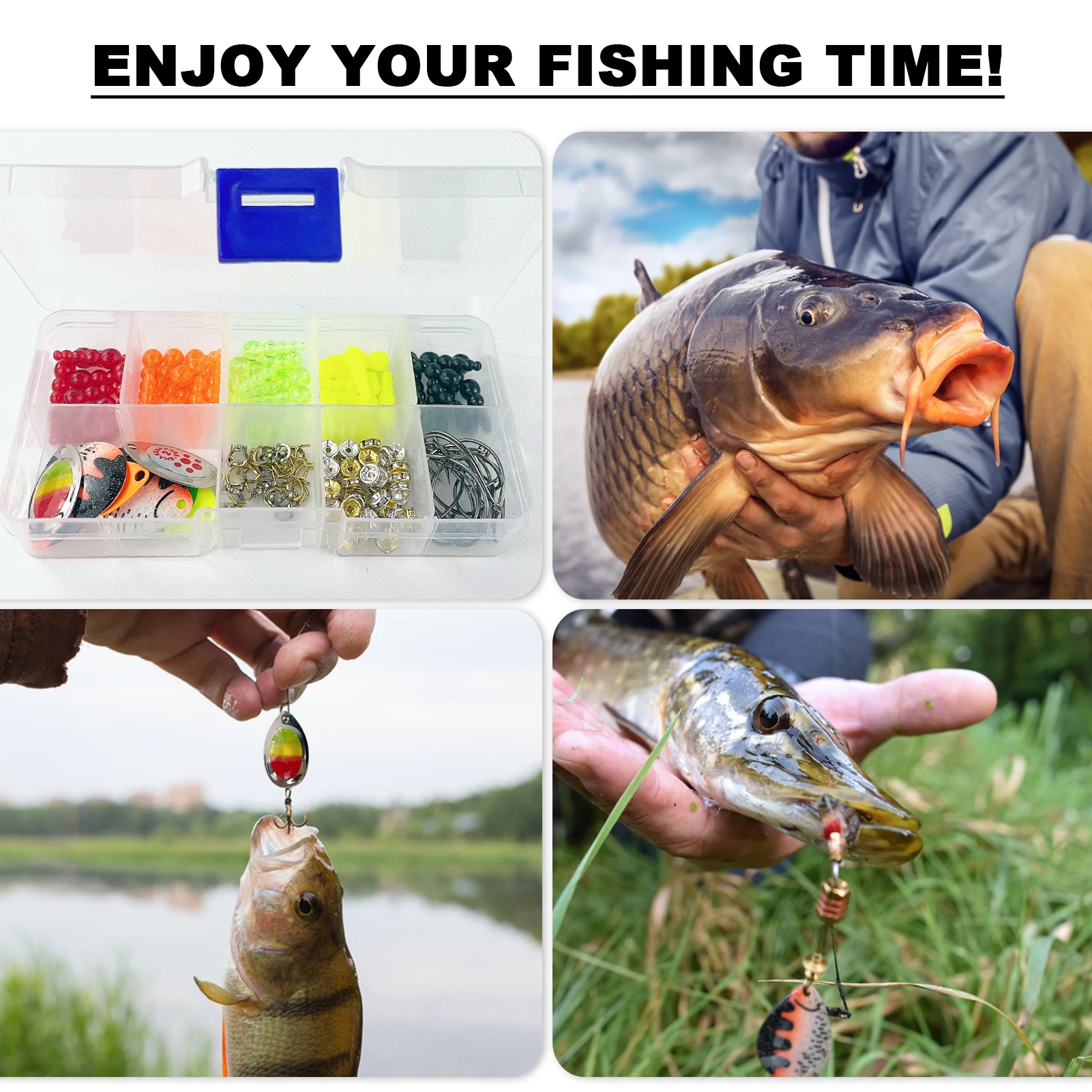 Set de Spinnerbaits Fisher con Rooster Blades y cuentas metálicas - imagen 5