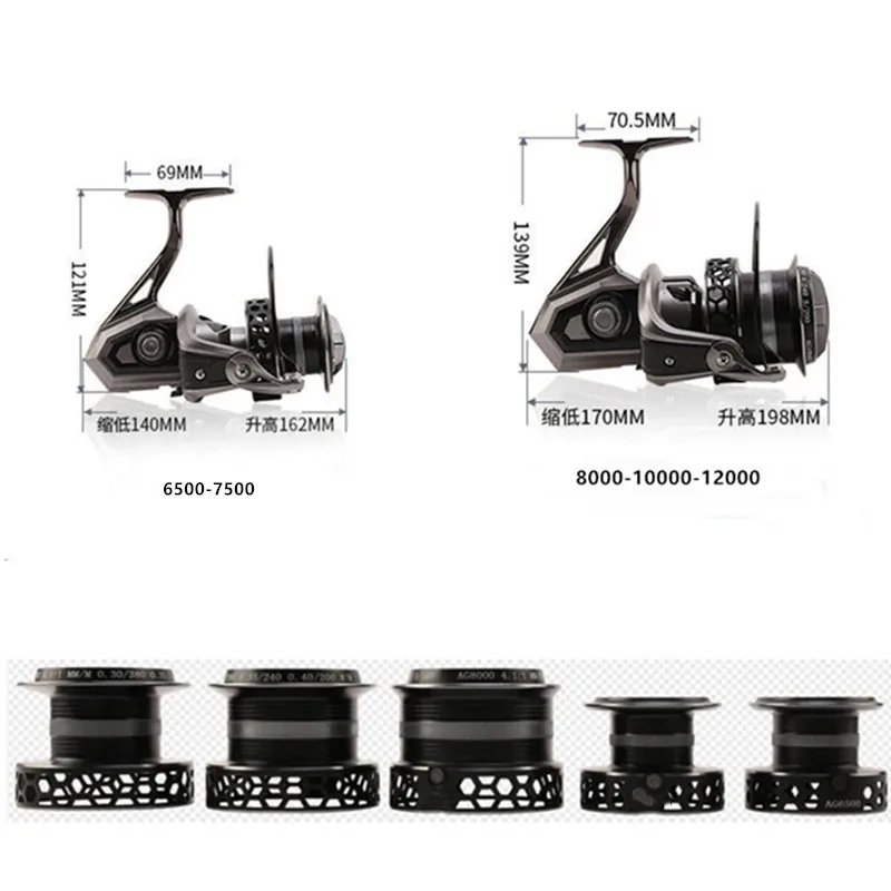 Okuma carrete spinning 6500 metálico – Ideal agua salada - imagen 5