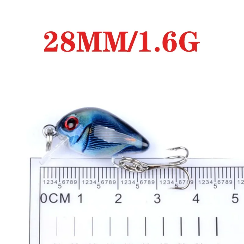 Señuelo de Pesca Crankbaits, 2,8 cm, 1,6g, Wobblers de pececillo que se hunden, cebo duro Artificial para carpa, lubina, aparejos de Pesca, 1 ud. - imagen 3