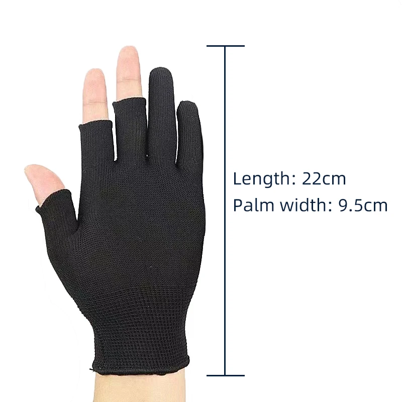 DNDYUJU, 1 par de guantes de pesca, guantes para hombre y mujer, guantes antideslizantes universales transpirables para exteriores, guantes de pesca con 3 dedos cortados - imagen 2