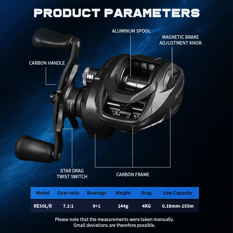 Mavllos RESOLUTE Carrete baitcaster carbono ligero para señuelos - imagen 4