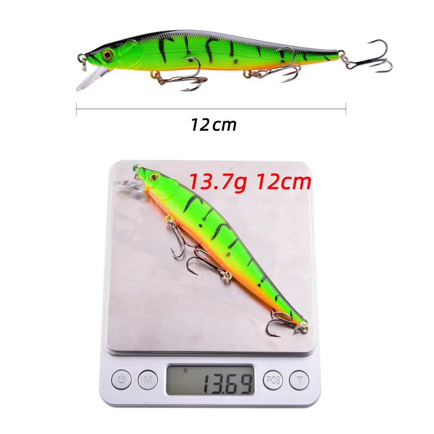 Señuelos de Pesca flotantes de pececillo, 12cm, 13,5g, Isca, Pesca, Wobbler, cebo Artificial para trucha, carpa, Jerkbait, Swimbait, accesorios de Pesca - imagen 4