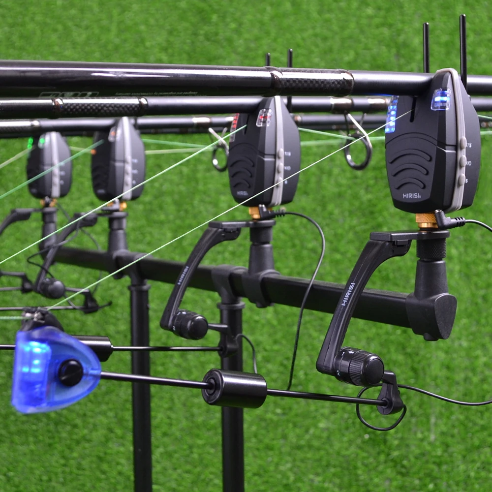 Juego de alarma de mordedura de pesca de carpa impermeable con barra de oreja de enganche Indicador de mordedura de pesca inalámbrico 1 + 4 Juego con sonido LED B1230 - imagen 5