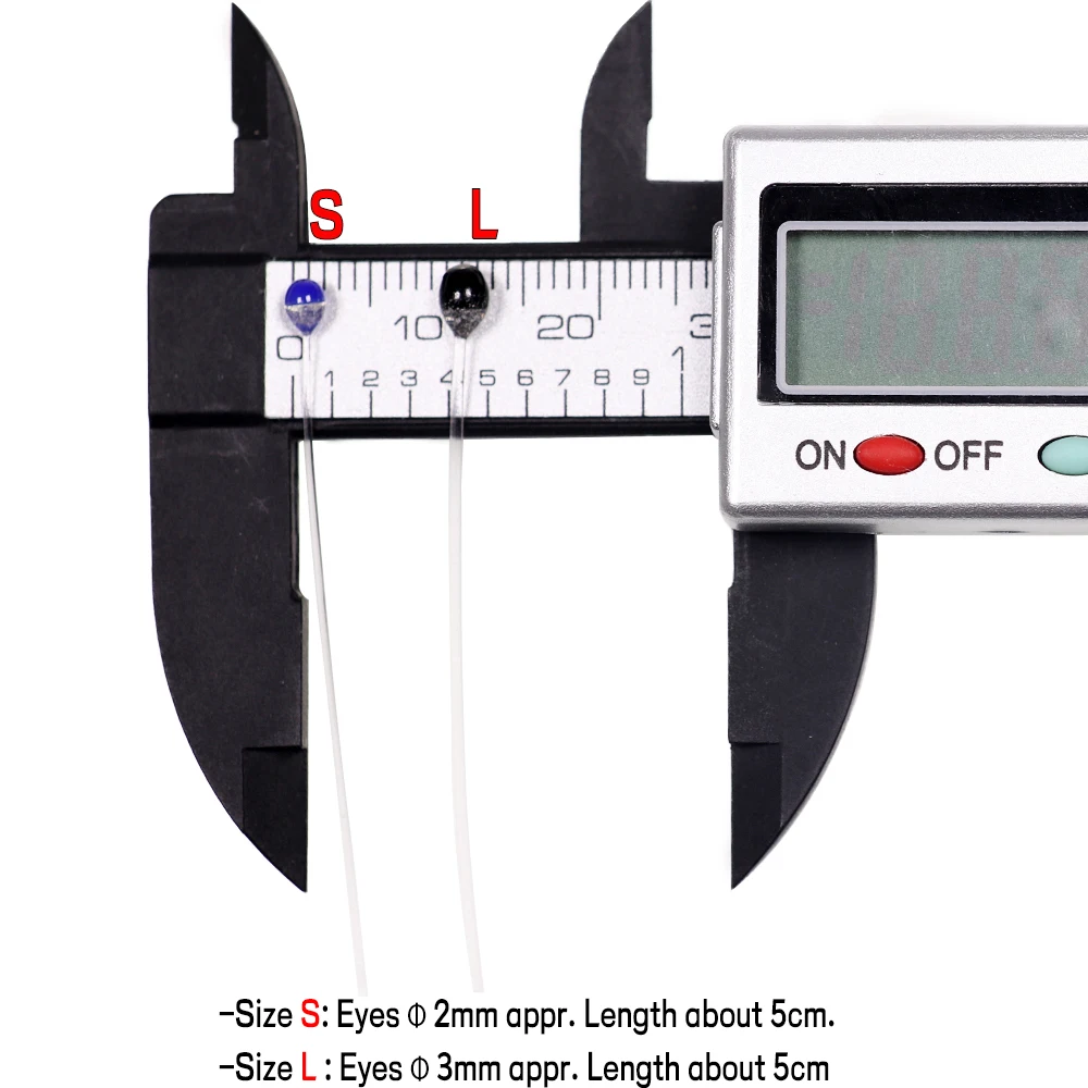 WIFREO 20 piezas ojos de cangrejo y camarón materiales para atar moscas 2 y 3mm ojos de señuelo para agua salada y Lucio moscas ojo de pesca - imagen 5