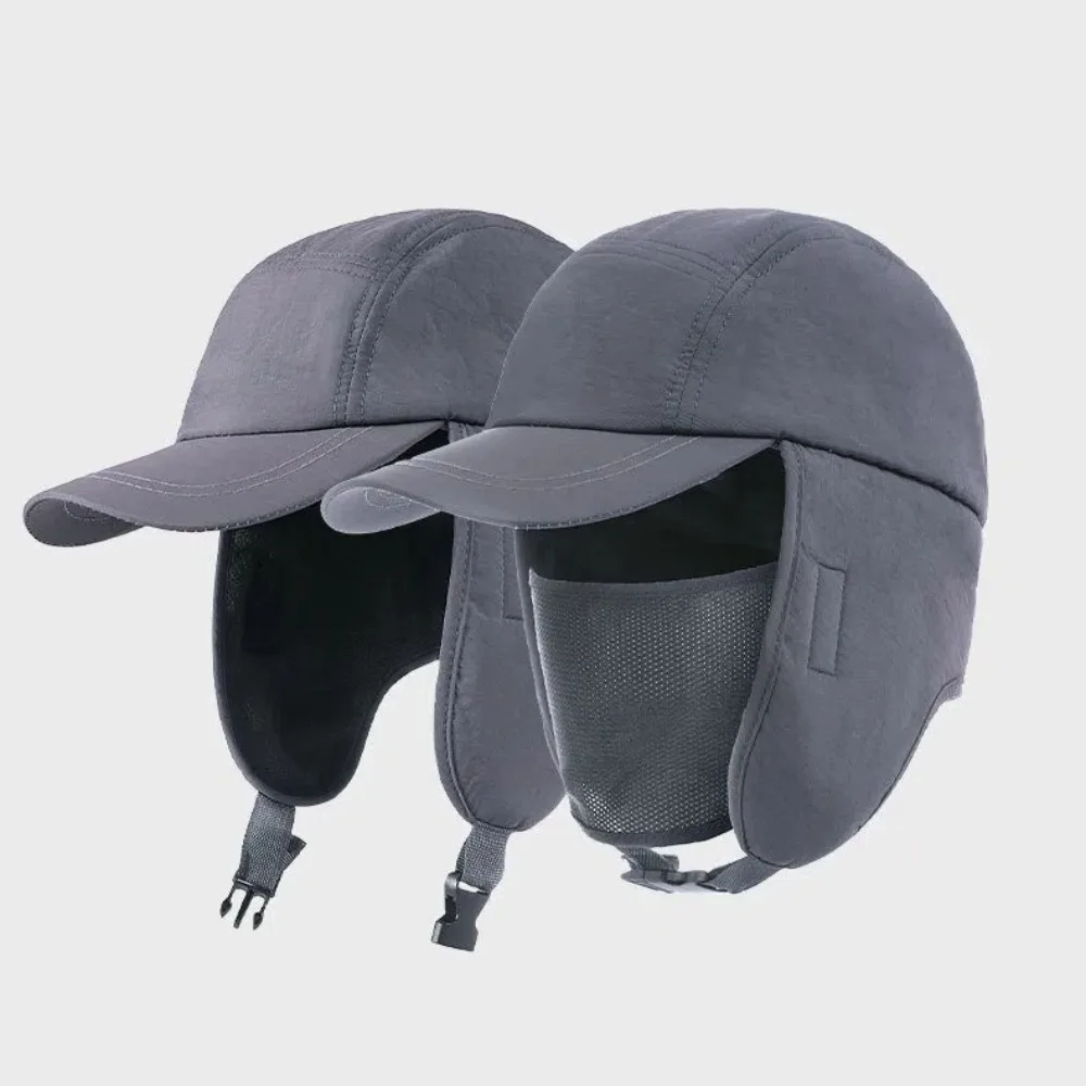 Cómoda protección para los oídos, gorro con lengua de pato, forro polar basculante, gorro grueso a prueba de viento, gorros con orejeras para mantener el calor para hombres