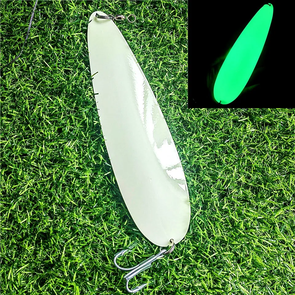 Señuelo de cuchara grande de 110g, cebo duro, cuchara giratoria de Metal, Wobbler de hundimiento, arrastre largo, tira de pesca de agua salada, señuelo de atún de lubina - imagen 4