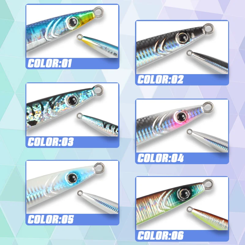 Magic Works Pesca nuevo 2024 plantilla de Metal Señuelos de Pesca 60G plantillas de mar cebo de Pesca Artificial aparejos Pesca perca cebos Woblery - imagen 5