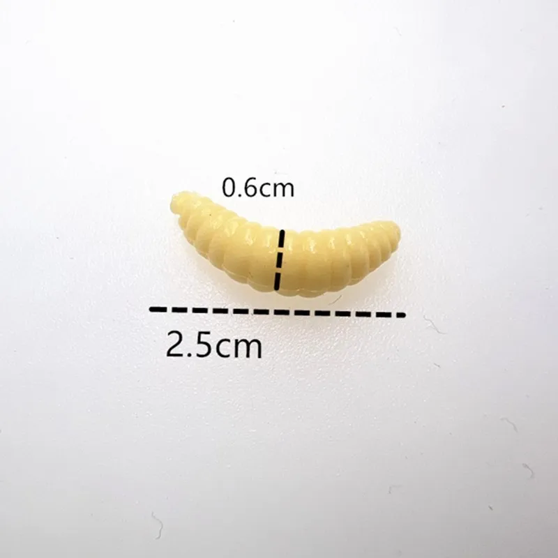 200 Uds 2cm gusano suave señuelo de pesca gusanos con olor de silicona guanes brillantes de invierno gusanos de pesca de lubina señuelos cebo Artificial pescado - imagen 4