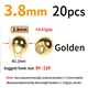 20pcs golden 3.8mm