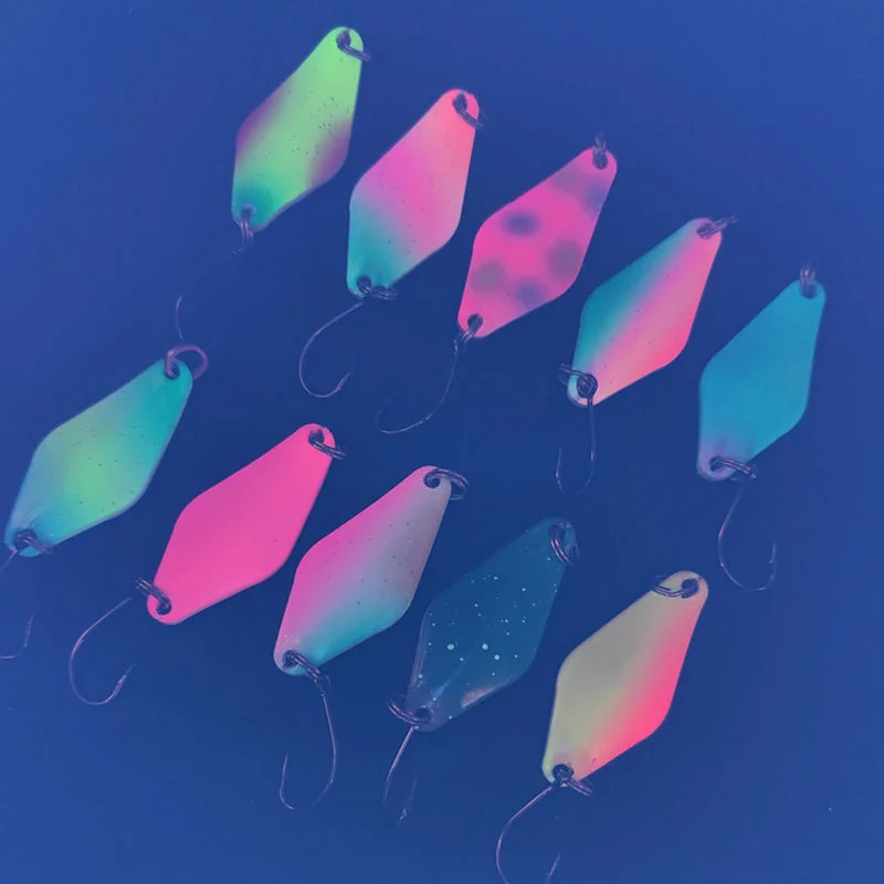Spoonbait Cucharilla cobre lentejuela UV anzuelo simple trucha lubina - imagen 5
