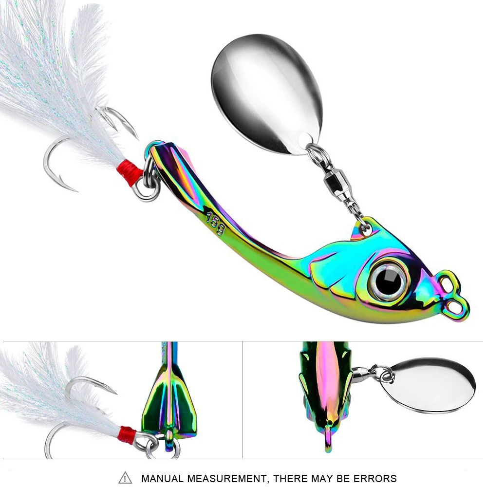 Señuelo de Pesca duro para trucha, cebo giratorio de lentejuelas, VIB, giratorio, 7,5g-15g - imagen 3