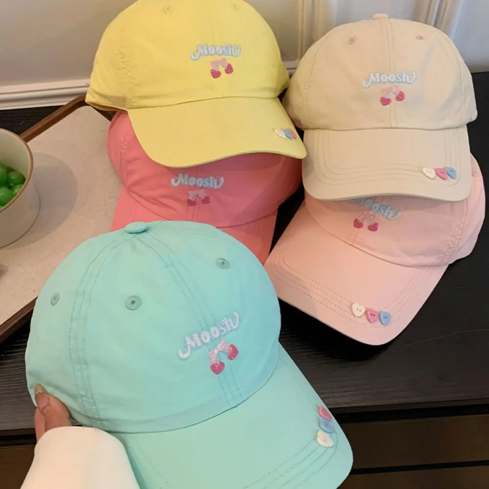 Sombrero para correr Gorra de béisbol de algodón cereza transpirable ajustable Casual sombrilla sombrero suave cómodo ala ancha gorra de cabeza grande Unisex - imagen 4