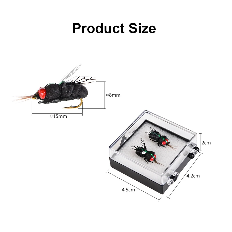 Anzuelo de mosca de abeja biónica 3D, gancho de pesca de 2 piezas, cebo de flotabilidad, equipo de pesca - imagen 4