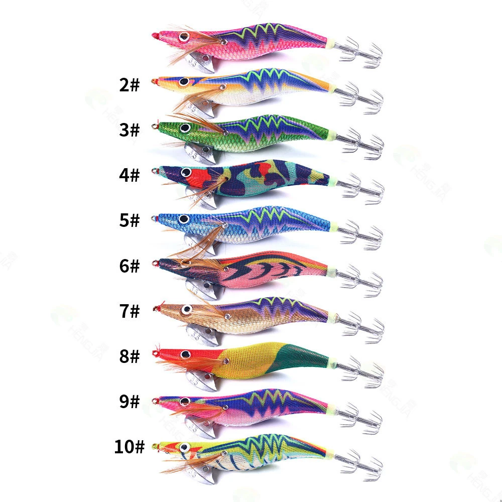 Cebo falso de camarón de madera luminosa, anzuelo de calamar, subcebo de carretera, cebo duro triturado, 20g, 3,5 # - imagen 4