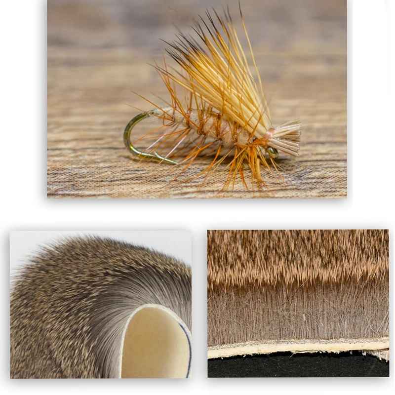 2 unids/lote, parches grandes de piel de ciervo virgen seleccionados, pelo de ciervo medio largo para tolva, patrón de mosca caddis, materiales para atar moscas - imagen 3