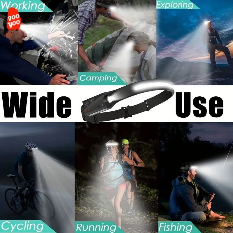 Faro LED recargable para pesca, linterna brillante para deportes al aire libre, Camping, ciclismo y senderismo, resistente al agua - imagen 4