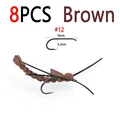8pcs Brown